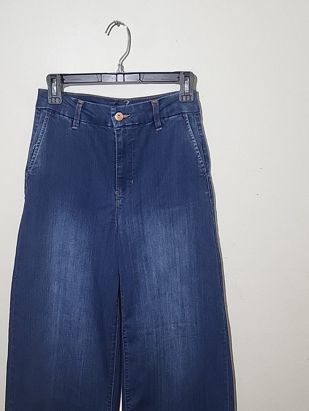 High-Rise Wide Leg Women's Jeans in Dark Blue